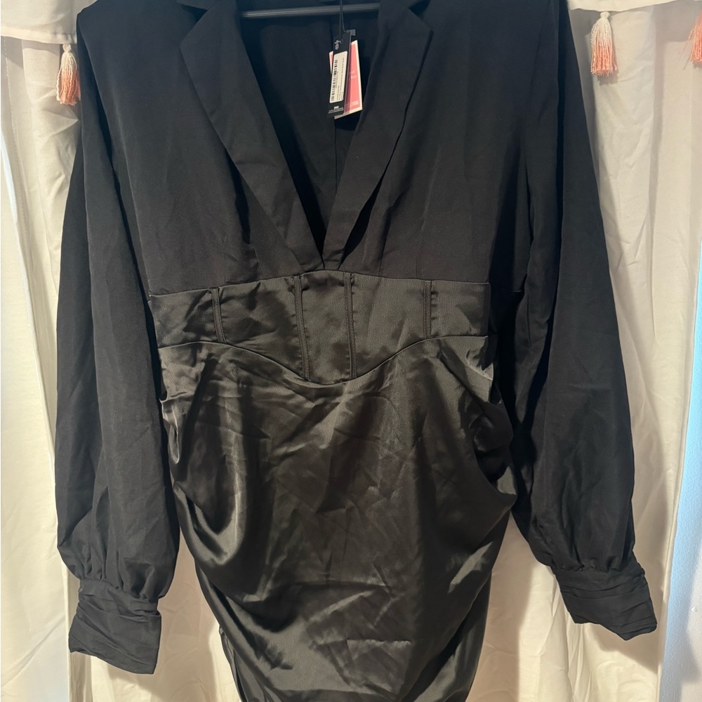 PrettyLittleThing Black Long Sleeve Dress